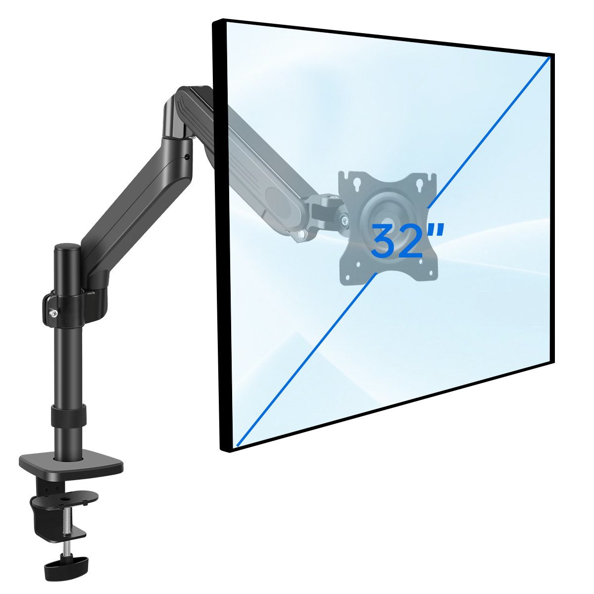 VSIUO Monitor-Halterung Monitor Halterung, Tischhalterung 75x75-100x100mm, Bildschirmhalterung, (bis 32 Zoll, Ergonomie, Kabelmanagement, Platzsparend, 9kg / Arm, für Curved&Flach)