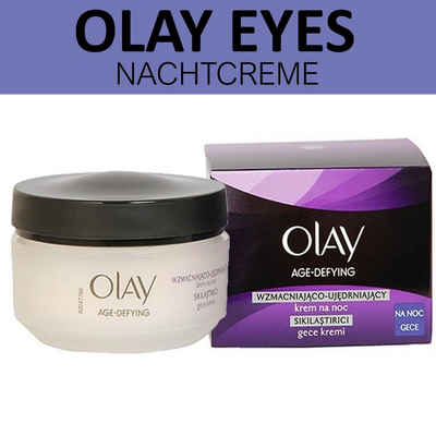 Olay Hautcreme AGE-Defying Nachtcreme 50ml Anti Rimpel Gesichtscreme Hautpflege Creme Creme fürs Gesicht, 3-tlg., Enthält Vitamine, spendet Feuchtigkeit, glättet und straft die Haut