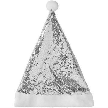 dressforfun Bommelmütze Weihnachtsmütze mit silbernen Pailletten