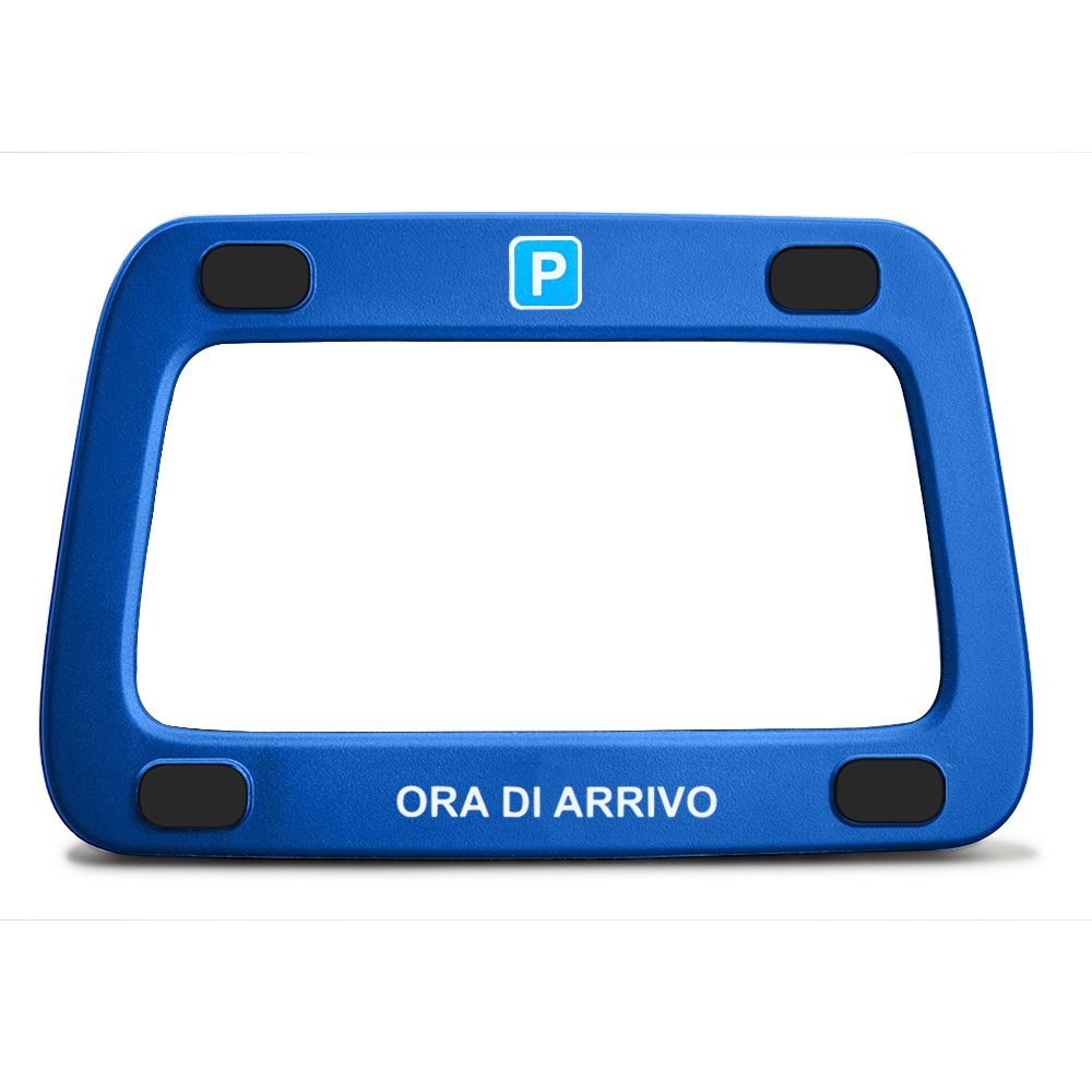 Elektronische Parkuhr für das Auto 111 x 72 x 25 mm Automatische Parkscheibe Entspricht der Straßenverkehrsordung Parkwächter Digitale Parkscheibe für Italien Blau 