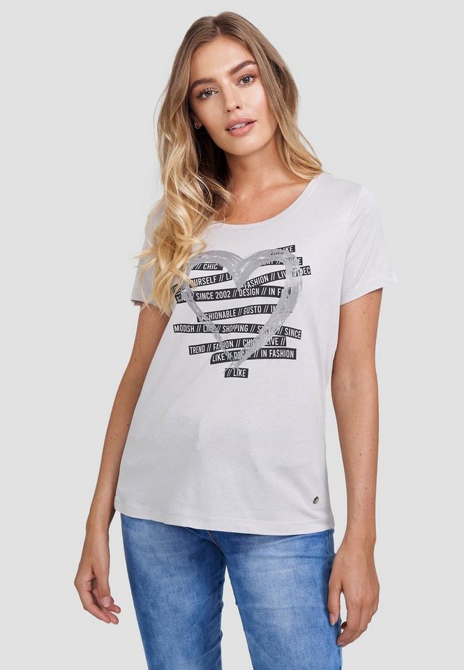 Besonders Frontprint, Rundhalsausschnitt bequem durch klassischen Decay trendigem T-Shirt mit