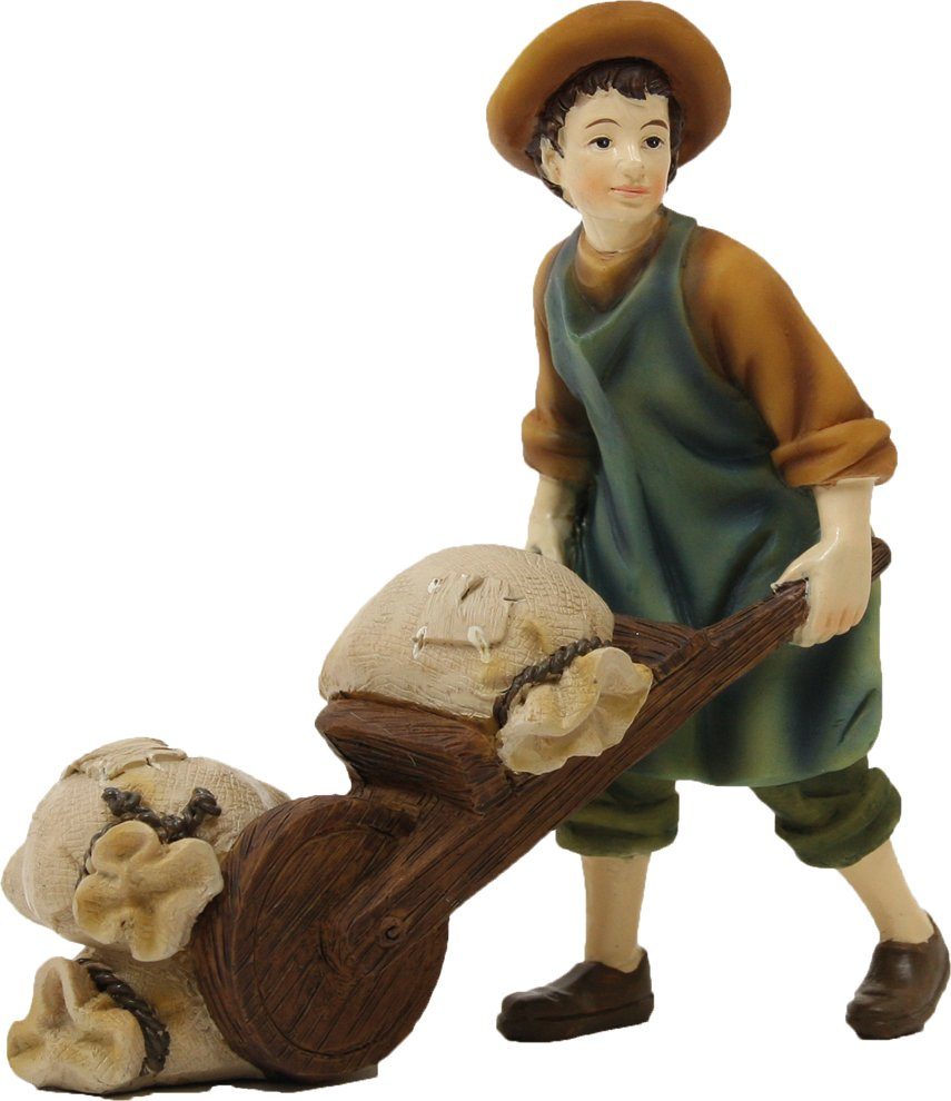 dekoprojekt Krippenfigur Krippenfigur Knecht mit Schubkarren (1 St)