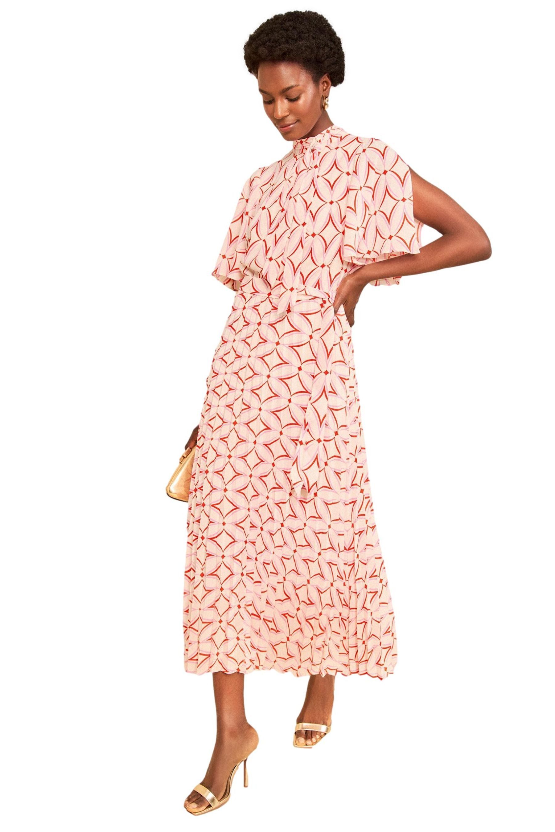 Love & Roses Midikleid Love & Roses Midikleid mit Bindeausschnitt (2-tlg)