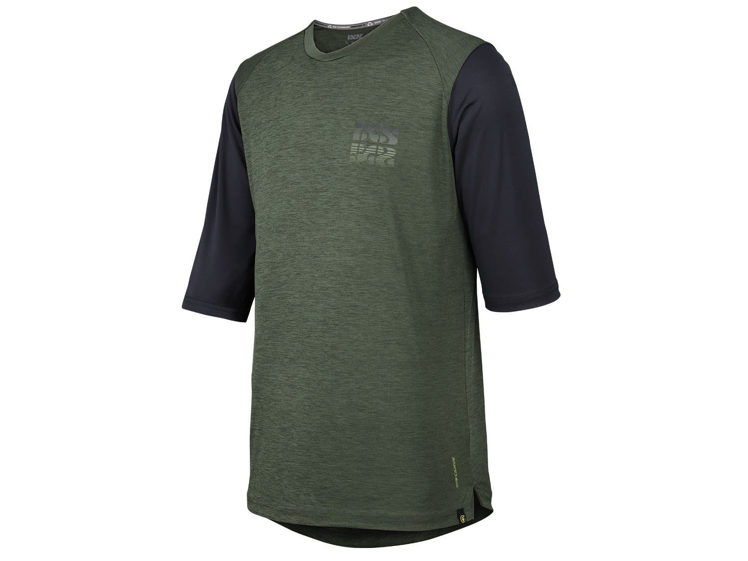 IXS T-Shirt Ixs M Carve X Jersey 3/4 Herren Kurzarm-Shirt Green - Black