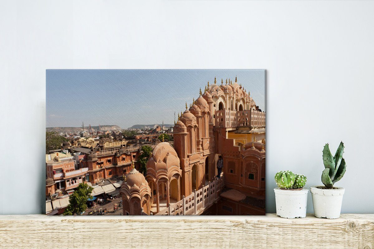Leinwandbilder, 30x20 Aufhängefertig, St), Wanddeko, (1 Mahal Hawa indische cm in OneMillionCanvasses® Wandbild Leinwandbild Jaipur, Das Asien,