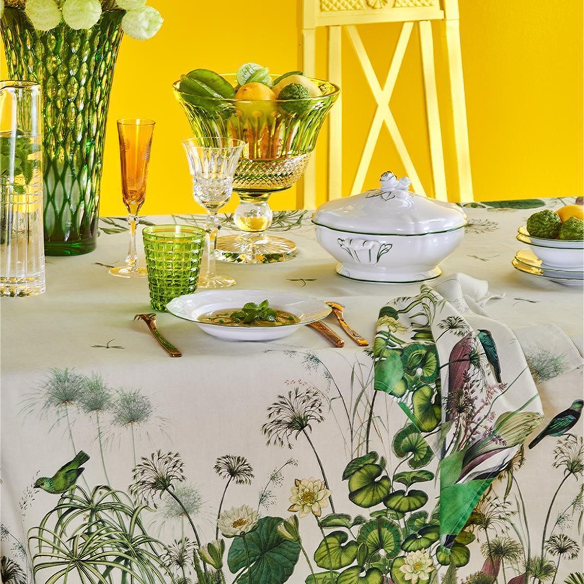 Garnier Thiebaut Stoffserviette Servietten (4x Set) Nenuphars Parchemin 45x45 cm, (4 St)