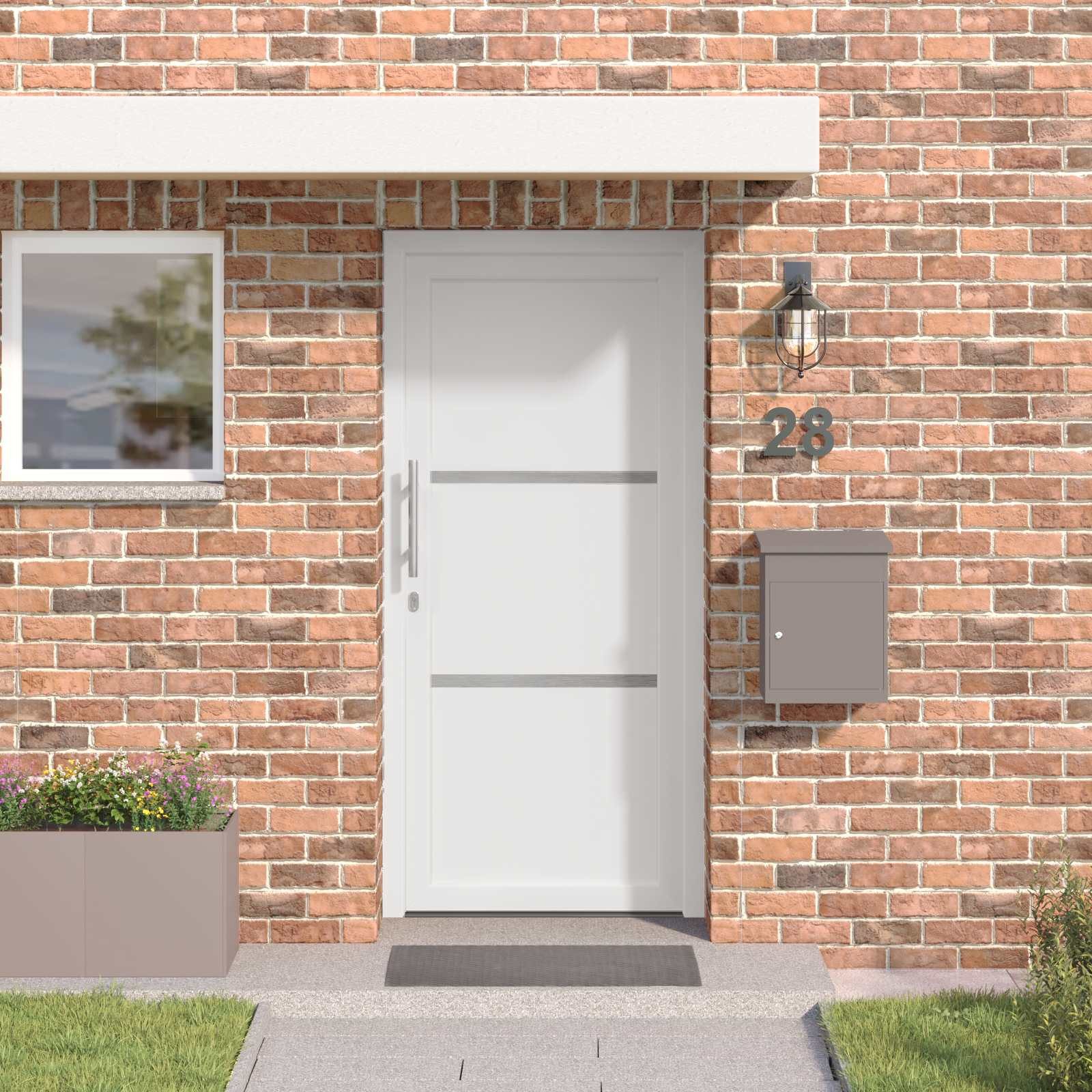 vidaXL Haustür Vordertür 108 x 208 cm PVC Weiß (1-St)