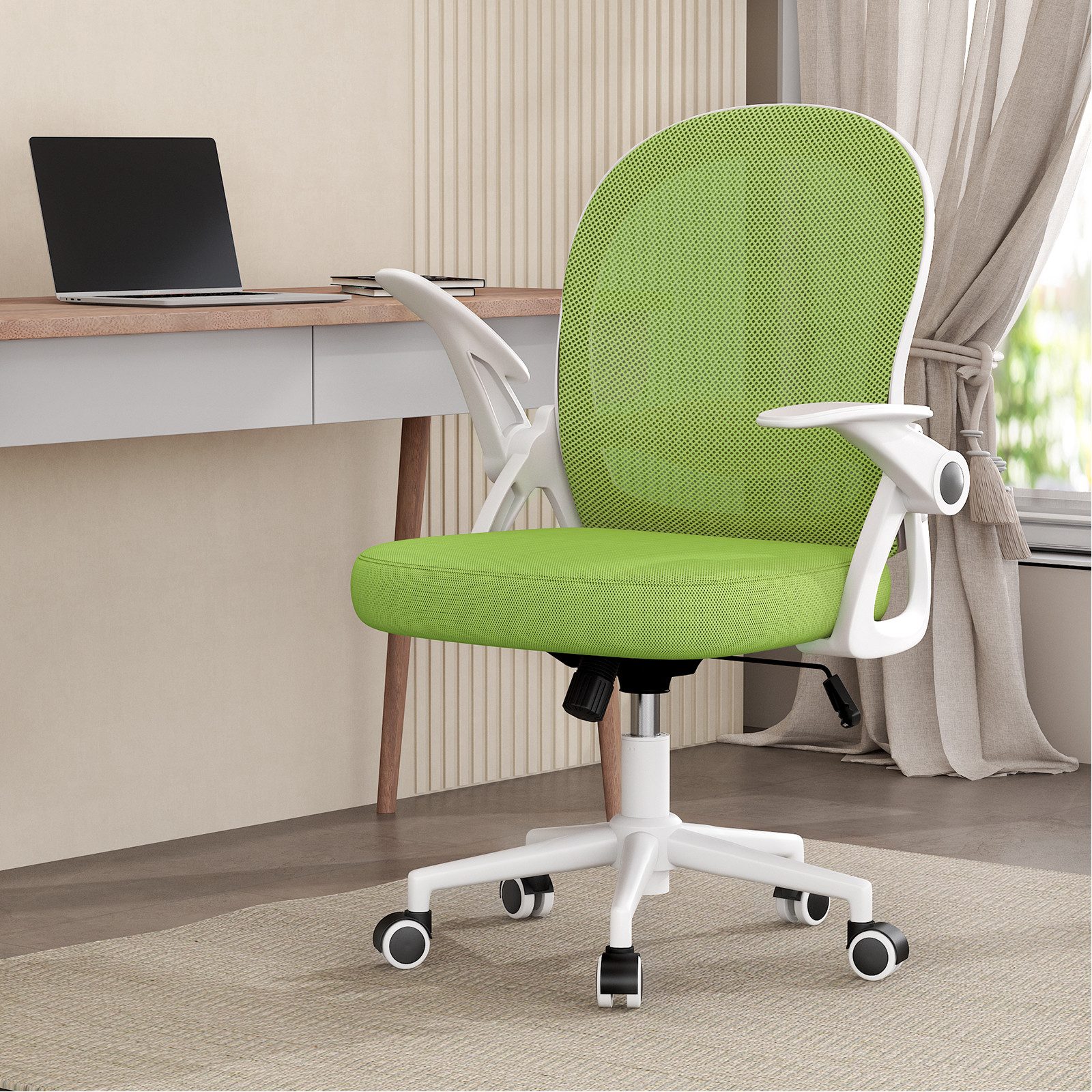 ZAISZE Bürostuhl Ergonomisch, Schreibtischstuhl mit Atmungsaktiver Rückenlehne (Chefsessel aus Mesh, Drehstuhl 360°, Verstellbarer Armlehnen, Höhenverstellbar), Einstellbarer für maximale Bewegungsfreiheit