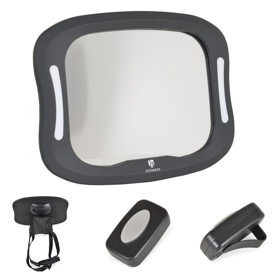 Moni Autokindersitz Baby Autospiegel Reflex LED, Licht Fernbedienung,  Rücksitzspiegel fürs Auto