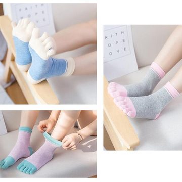 GelldG Zehensocken Zehensocken Damen Fünf Finger Socken aus Baumwolle