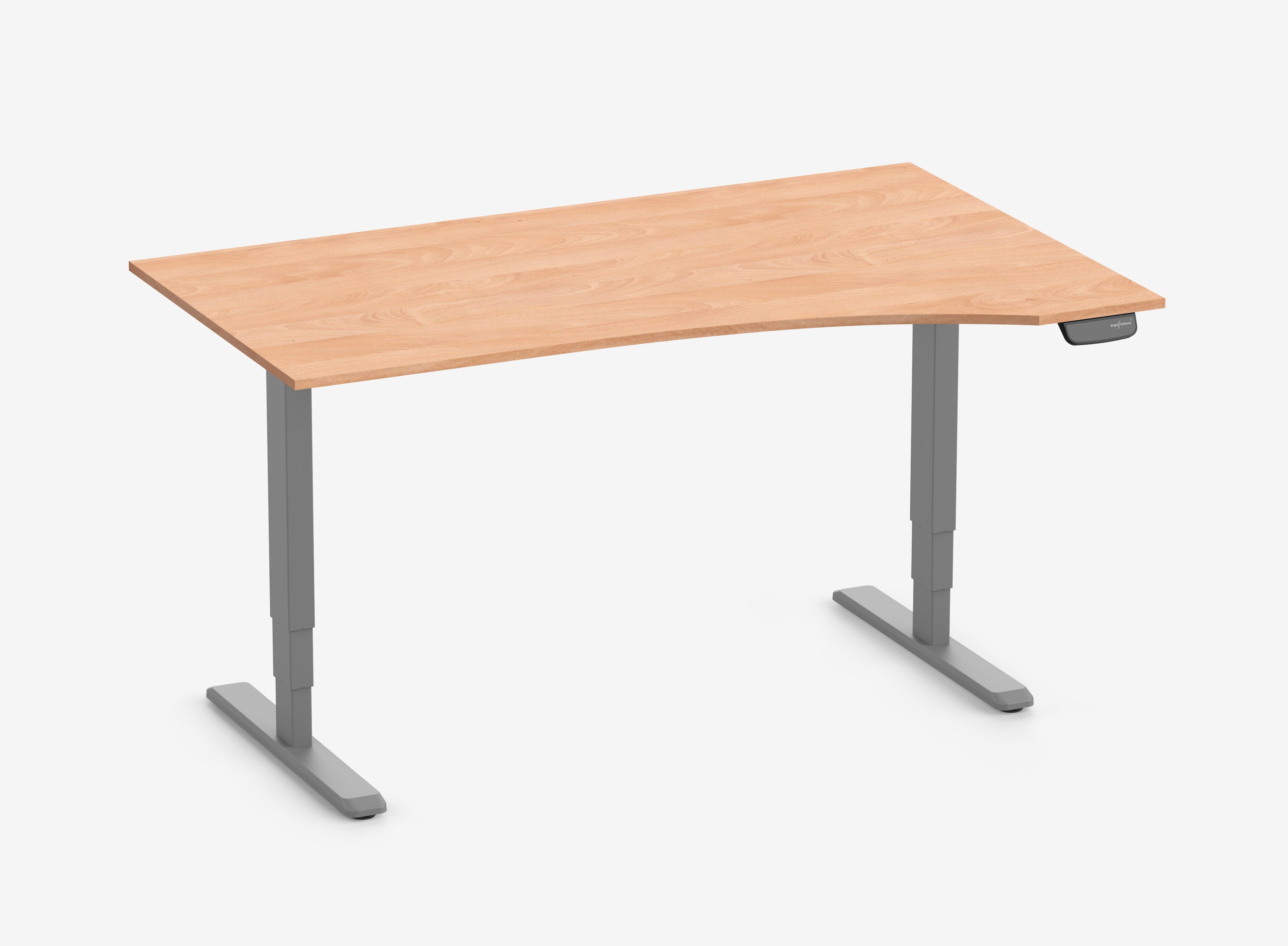 Ergolutions Schreibtisch PRIMUS elektrisch höhenverstellbarer Freiformschreibtisch, 140 kg Traglast / App / Leise / Timer / Memory / Kollisionssensor
