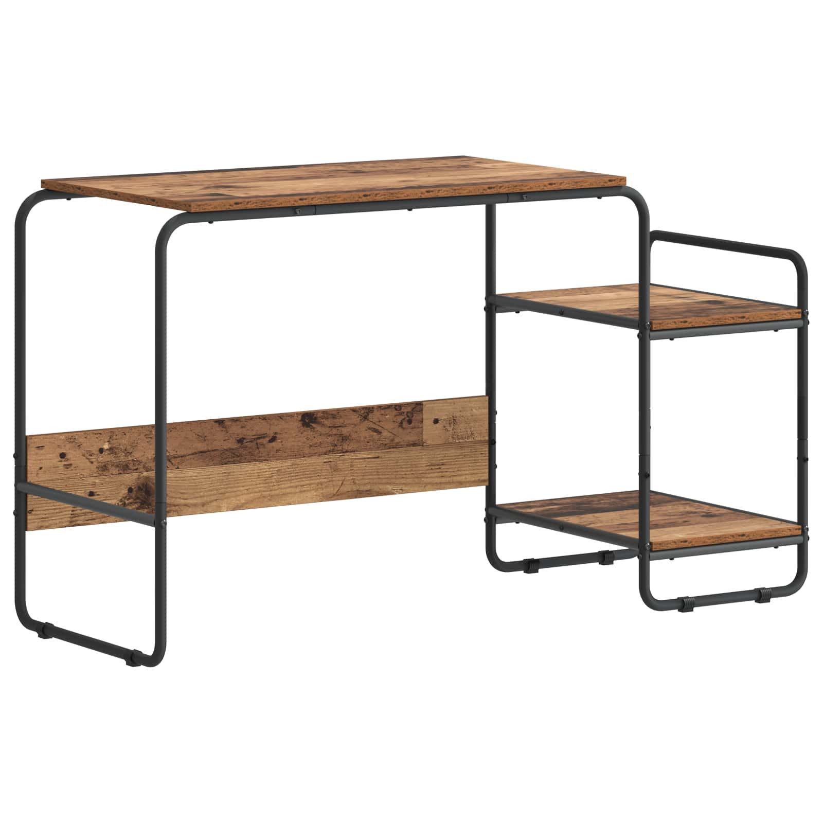 vidaXL Schreibtisch Schreibtisch mit Stauraum Altholz 131,5 x 50 x 75,5 cm (1-St)