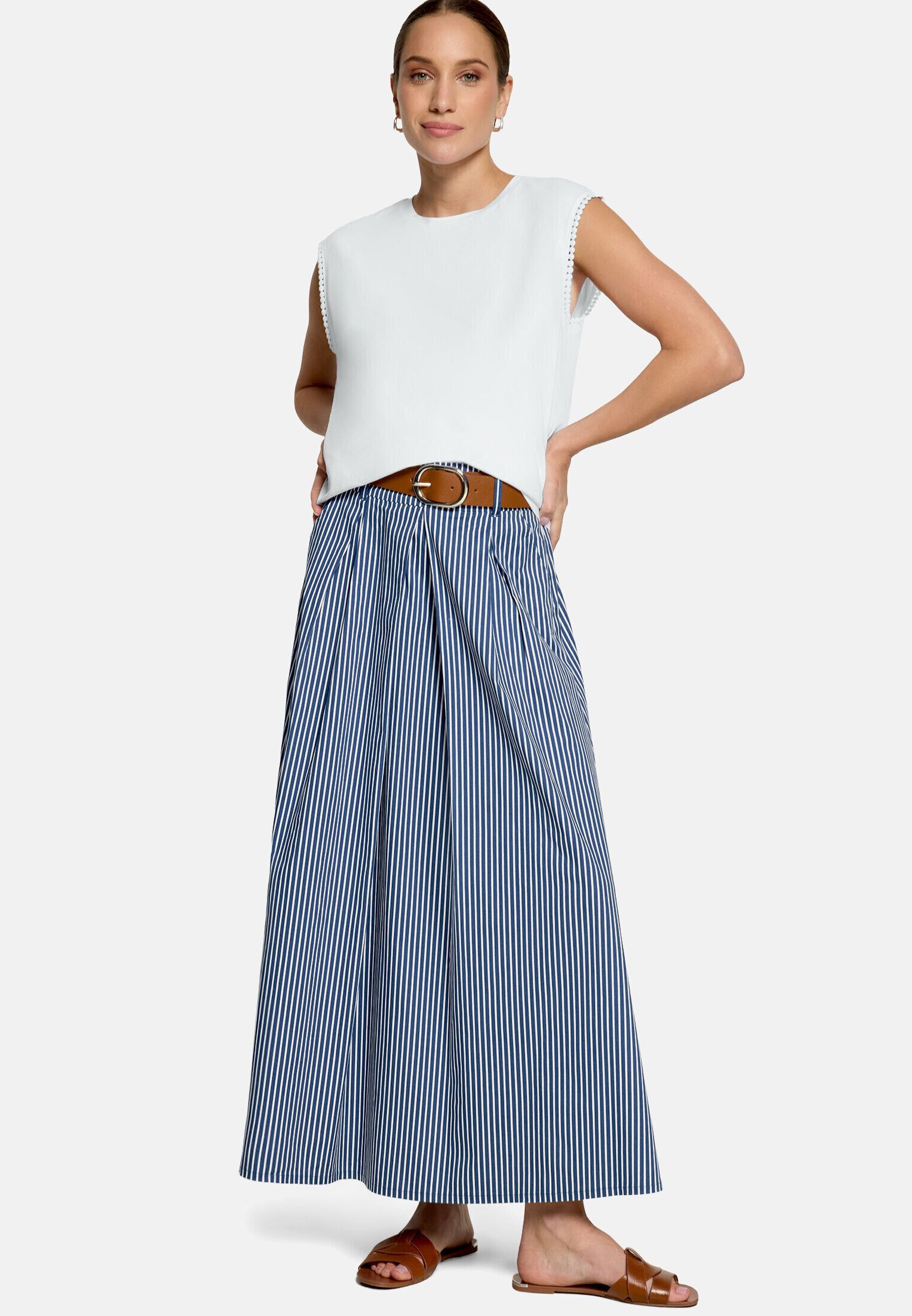Zero T-Shirt Damen mit Schmuckkanten (1-tlg) Bordüre