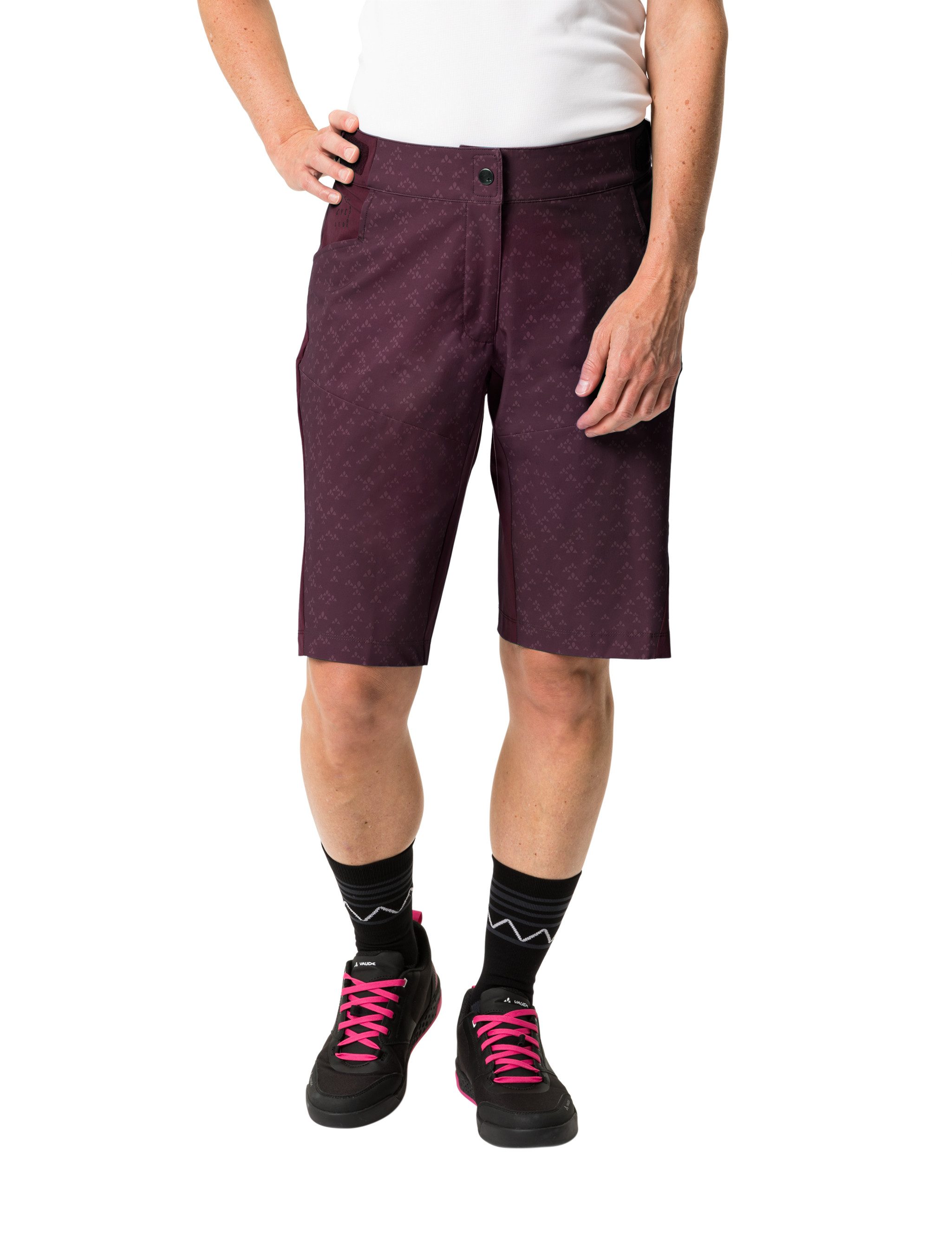Vaude Fahrradhose Wo Ledro Print Shorts für Radsport, sportlicher Stil, schnell trocknendes Material