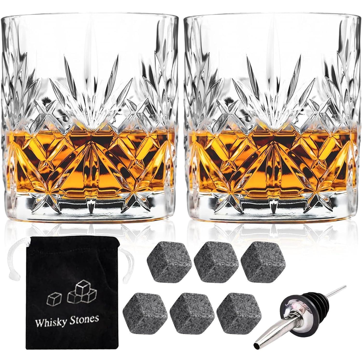 LuxusKollektion Whiskyglas Vintage Whiskygläser 2er-Set 300ml Kristallglasbecher Scotch Bourbon, Glas