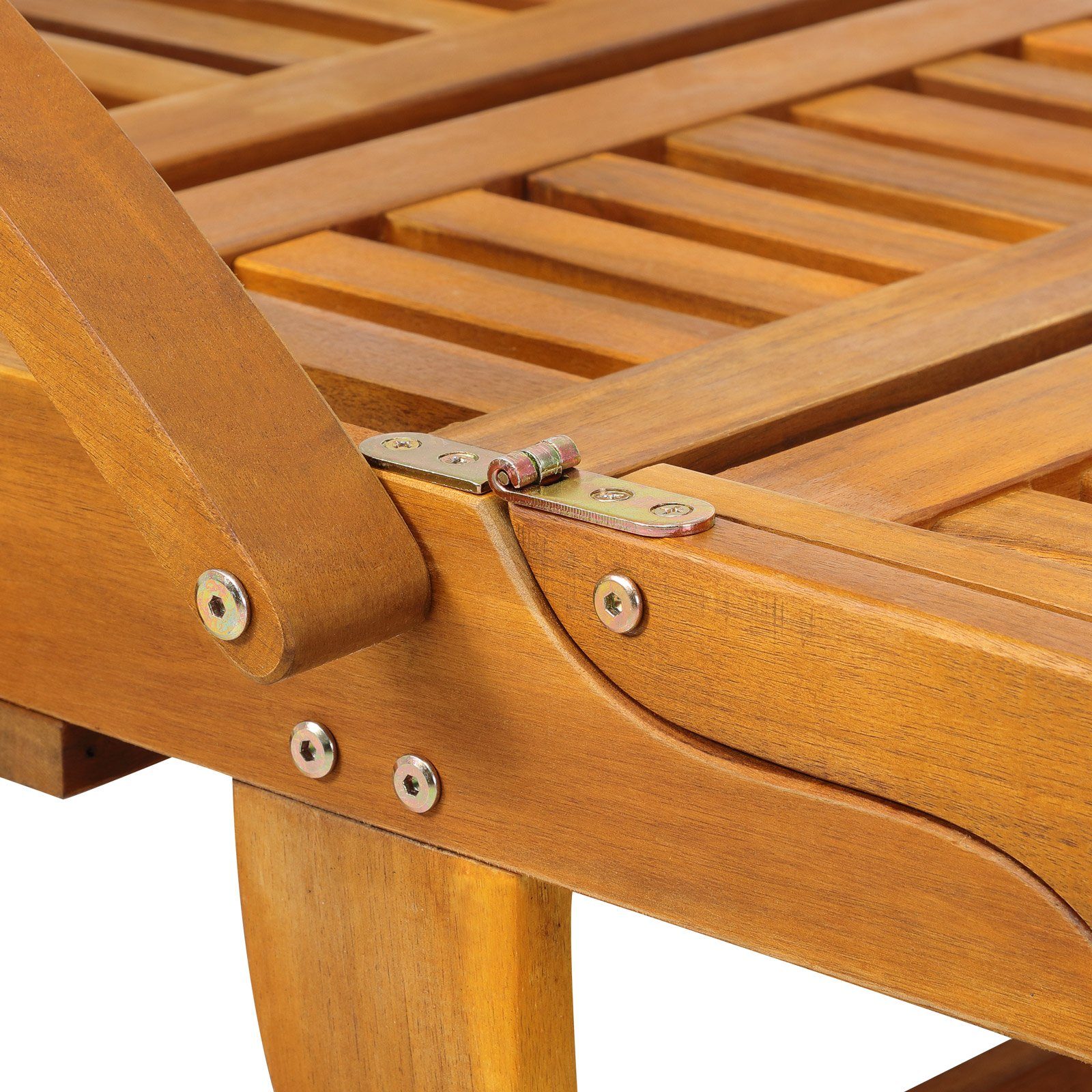 Casaria Gartenliege kg Tisch Holz belastbar verstellbar ausziehbar klappbar Braun, 160 Akazien