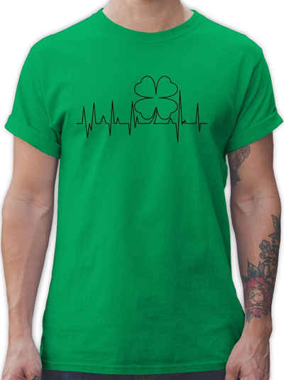Shirtracer T-Shirt St. Patricks day Kleeblatt Herzschlag St. Patricks Day