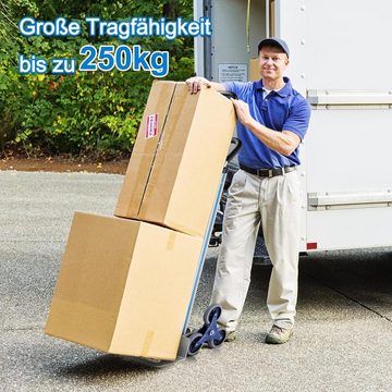 KOMFOTTEU Treppensackkarre, mit Gummireifen & Doppelgriff, bis 250 kg belastbar