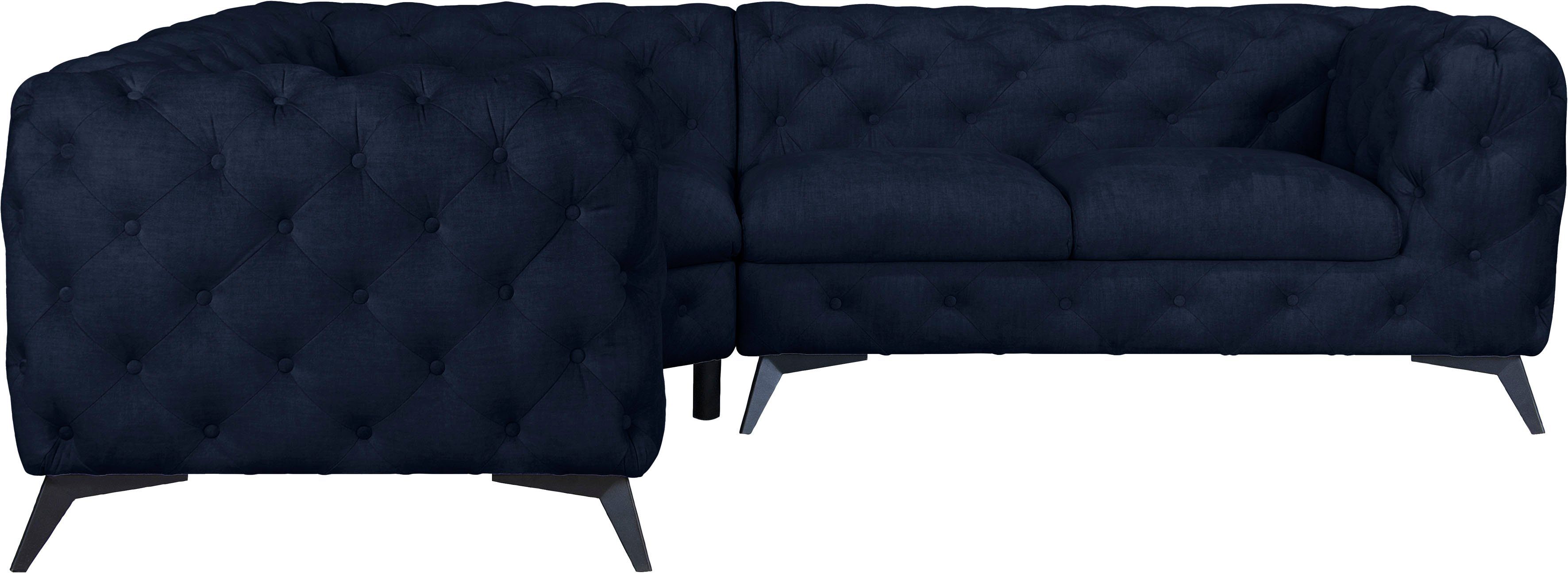 Leonique Chesterfield-Sofa "Ecksofa GLYNIS L-Form mit Wellenunterfederung, günstig online kaufen