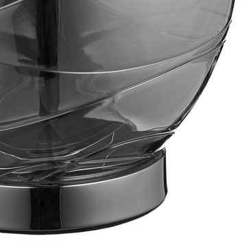 relaxdays Tischleuchte Glas Tischlampe mit Stoffschirm, Schwarz
