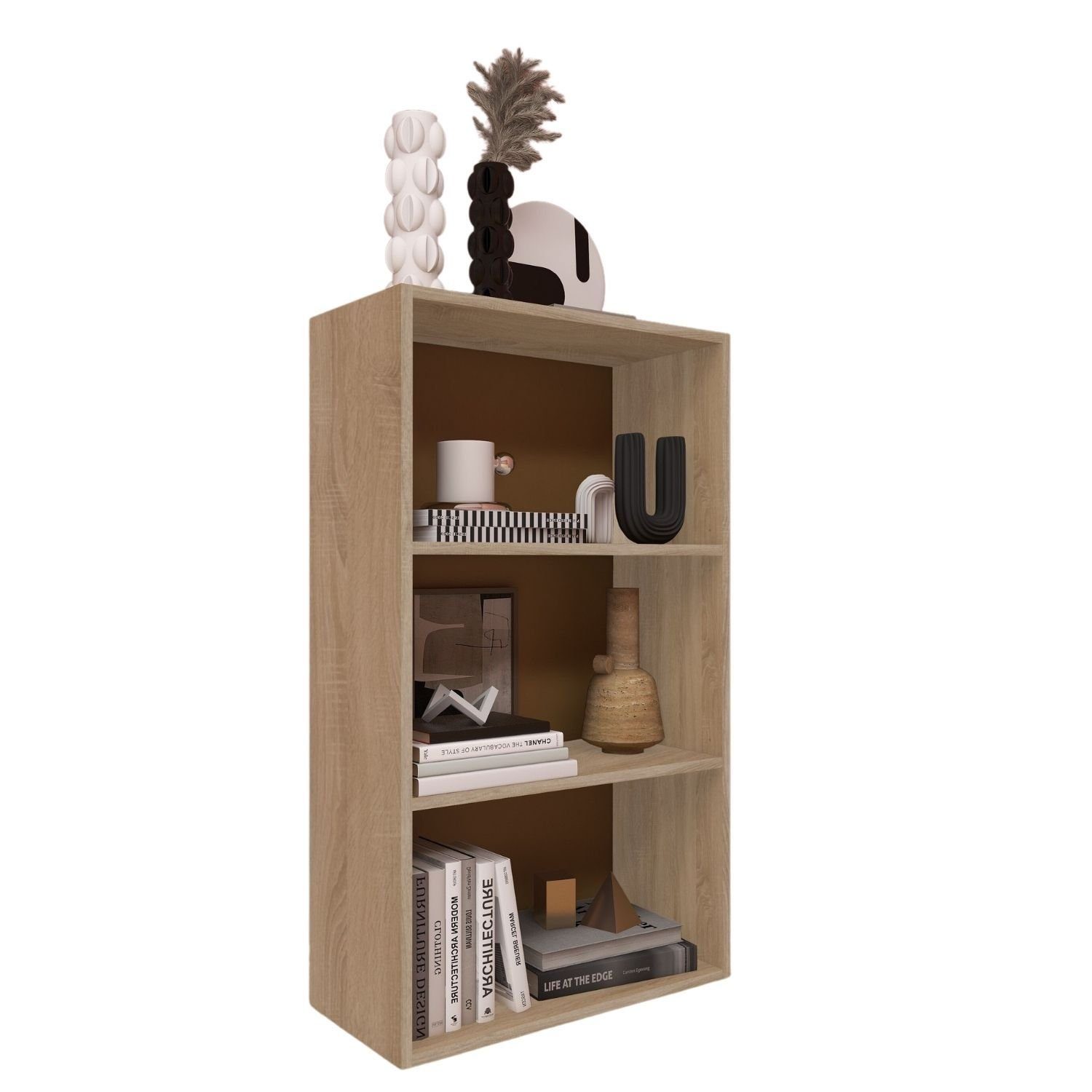 Delta-3 MDF kombinierbar Eiche Dekor Regal, Regal Bücherregal Coemo cm Natur 65x25x110