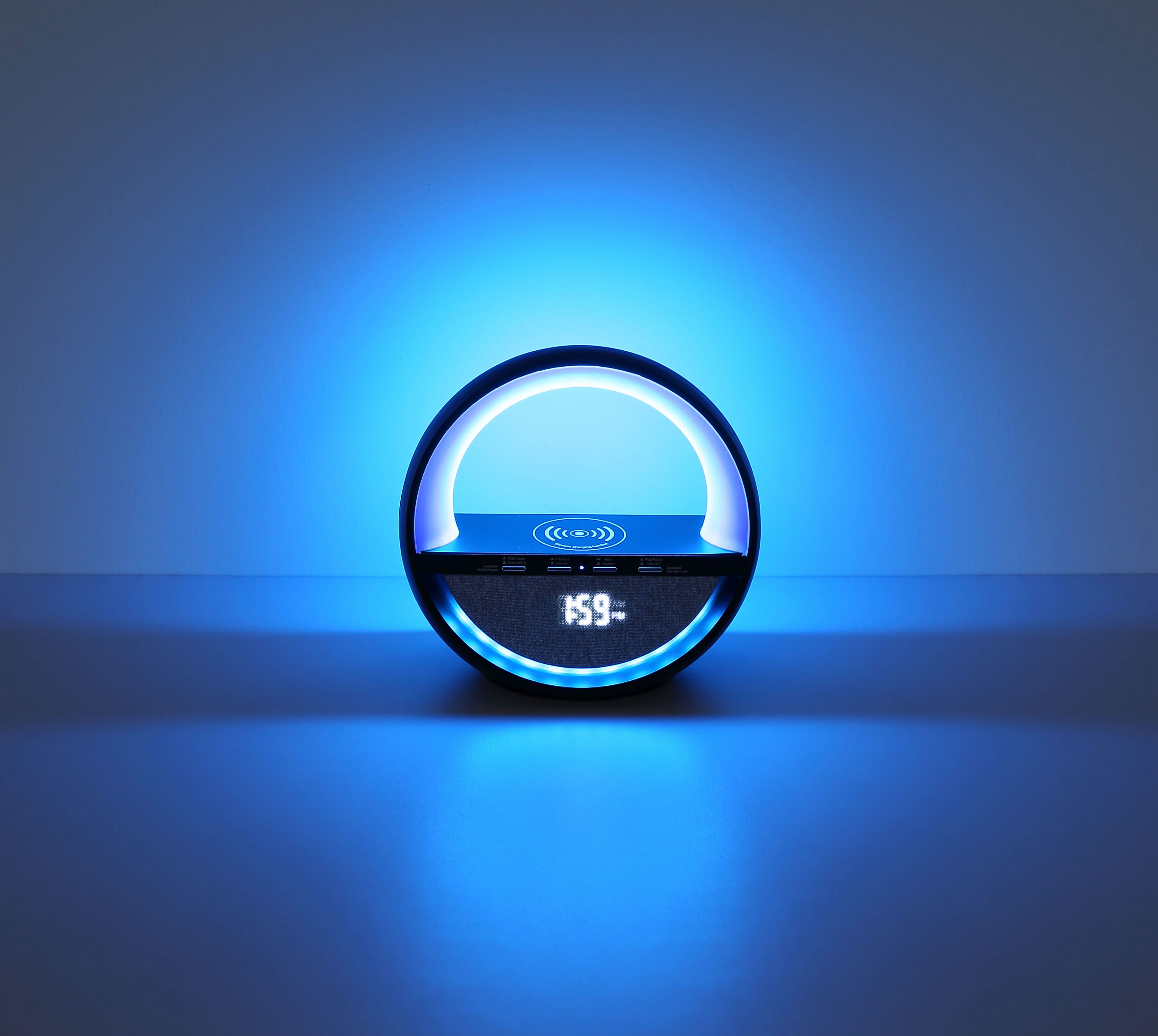 GLOBO LIGHTING Tischleuchte SOUNDRA, LED fest integriert, RGB Tischleuchte mit Touchdimmer, Bluetooth & Akku, USB-C