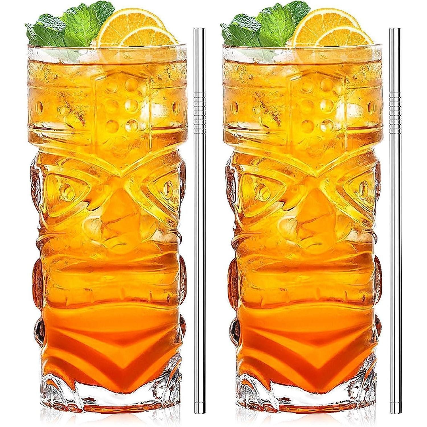 LuxusKollektion Cocktailglas Clear Tiki Gläser Set 14oz Bar Cocktail exotische Mai Tai Hawaiian