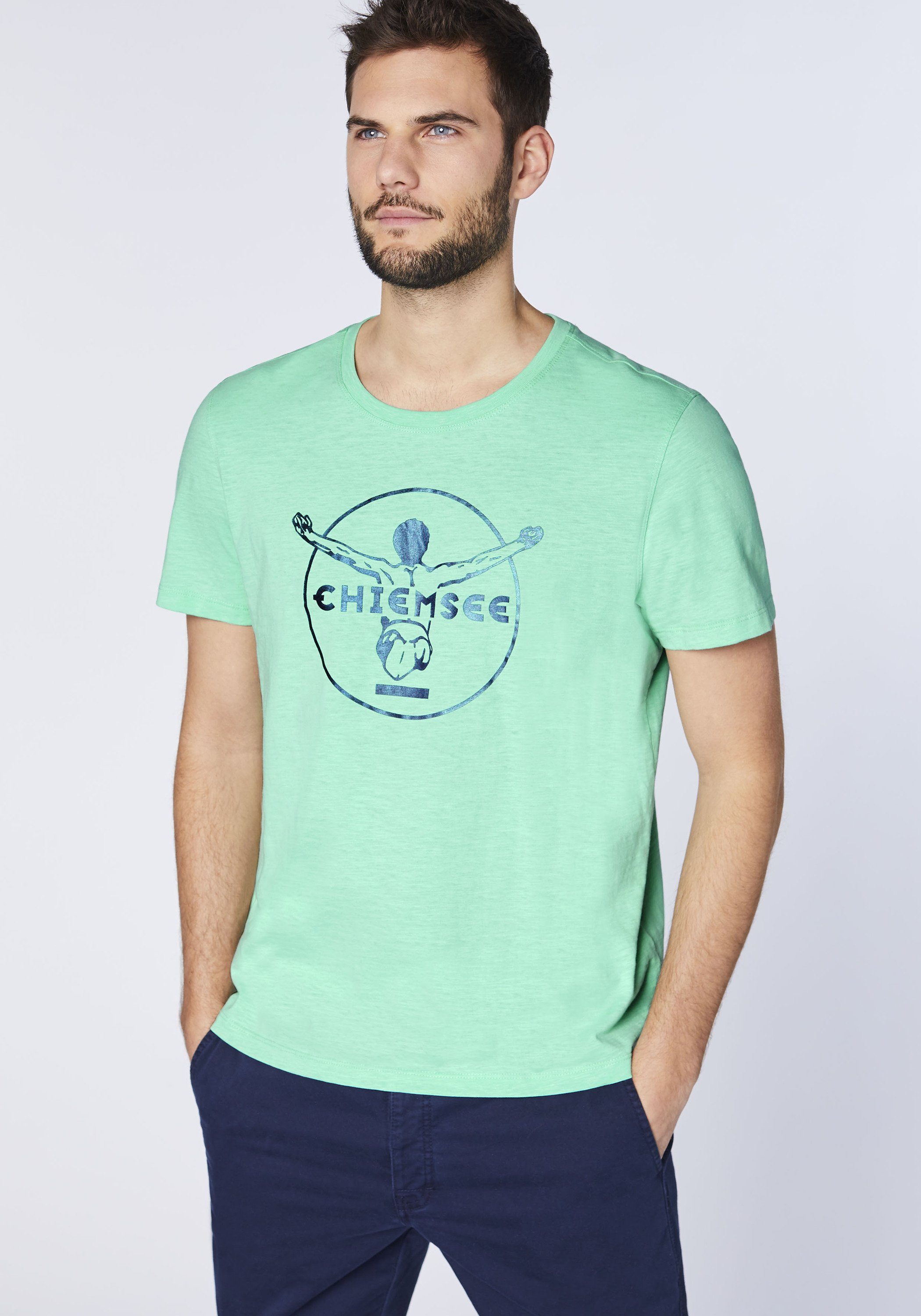 Ocean Chiemsee 1 Wave Print-Shirt Label-Symbol mit T-Shirt gedrucktem