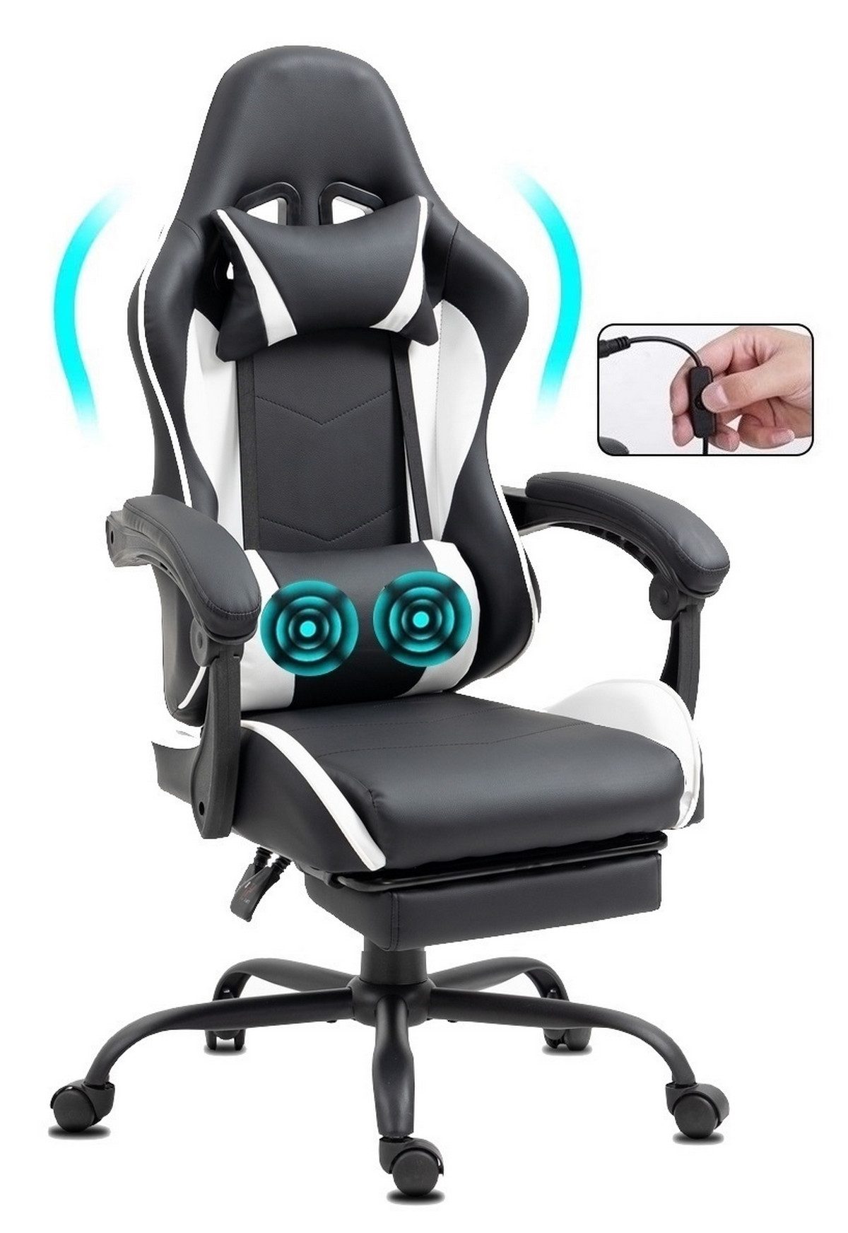 Delman Gaming-Stuhl Massagefunktion Drehstuhl, dicke Polsterung, günstig online kaufen