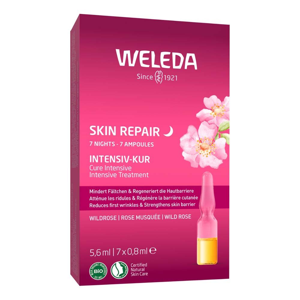 WELEDA Gesichtskur Wildrose - Skin Repair Intensiv-Kur 7 Ampullen 5,6ml