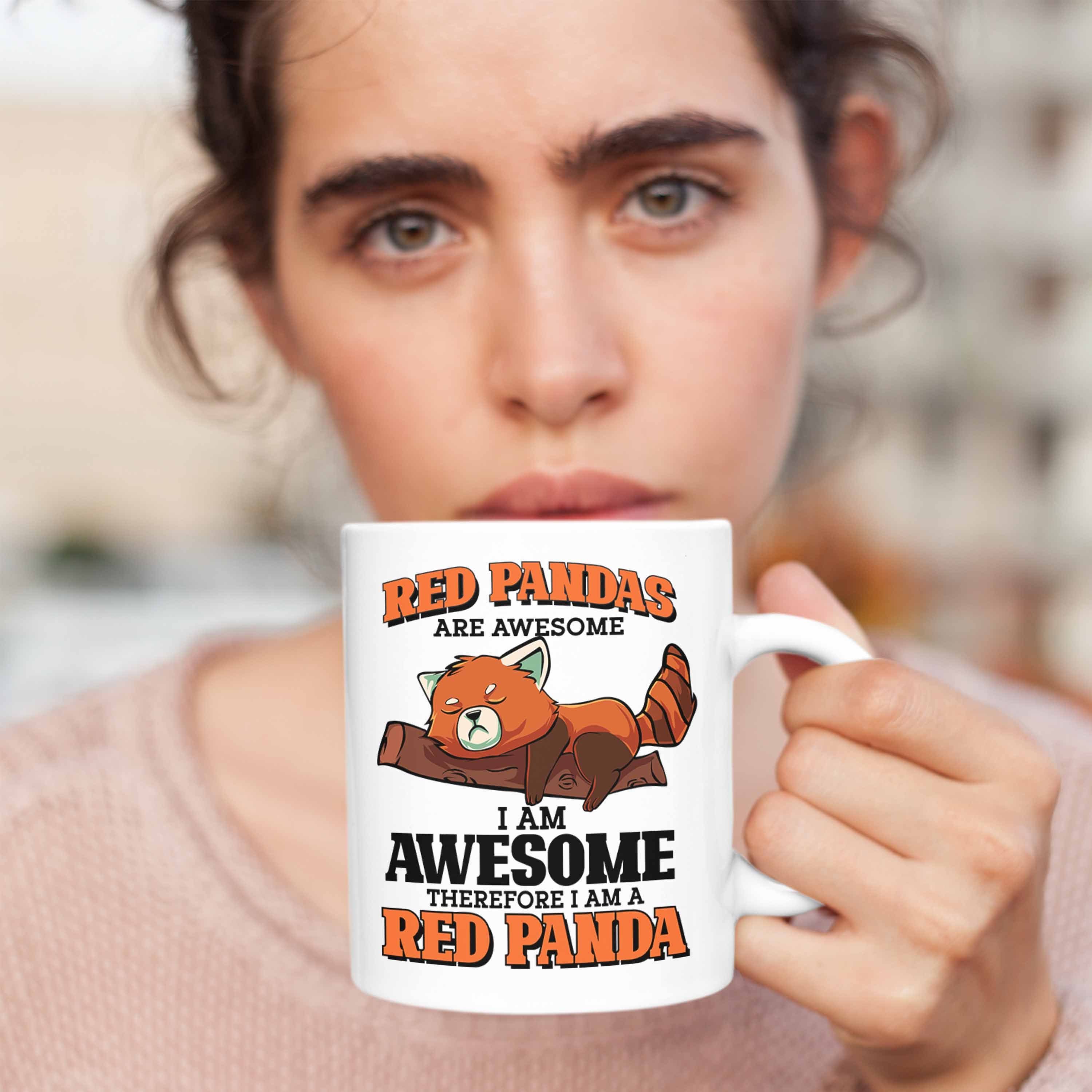 Tasse Lustige Geschenk Tasse Roter Spruch Weiss Panda-Liebhaber für Panda Trendation