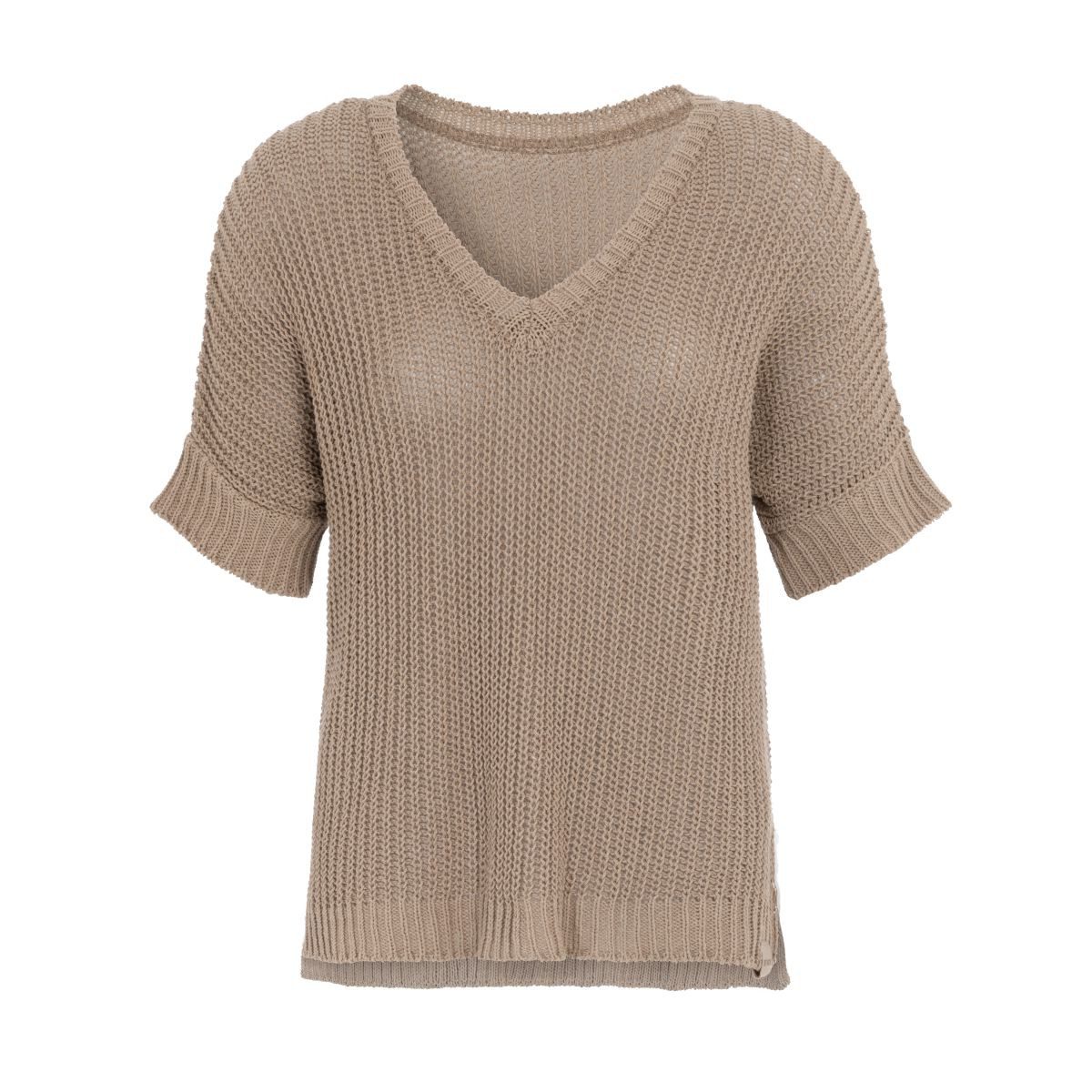 Strickpullover Daisy Strickpullover V-Ausschnitt Leinen 36/44