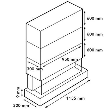 XARALYN Elektrokamin Xaralyn Disegno 3D LED Kamin erweiterbar 470 x 1135 x 320 mm (HxBxT)