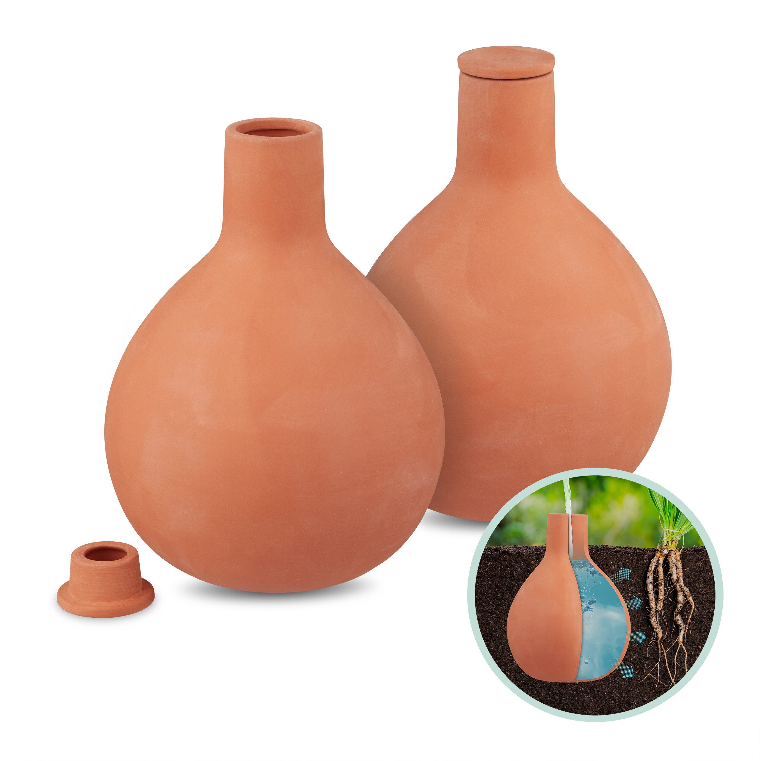 relaxdays Bewässerungssystem Ollas zur Bewässerung 1,5 Liter 2er Set, (2-tlg., 2er Set)