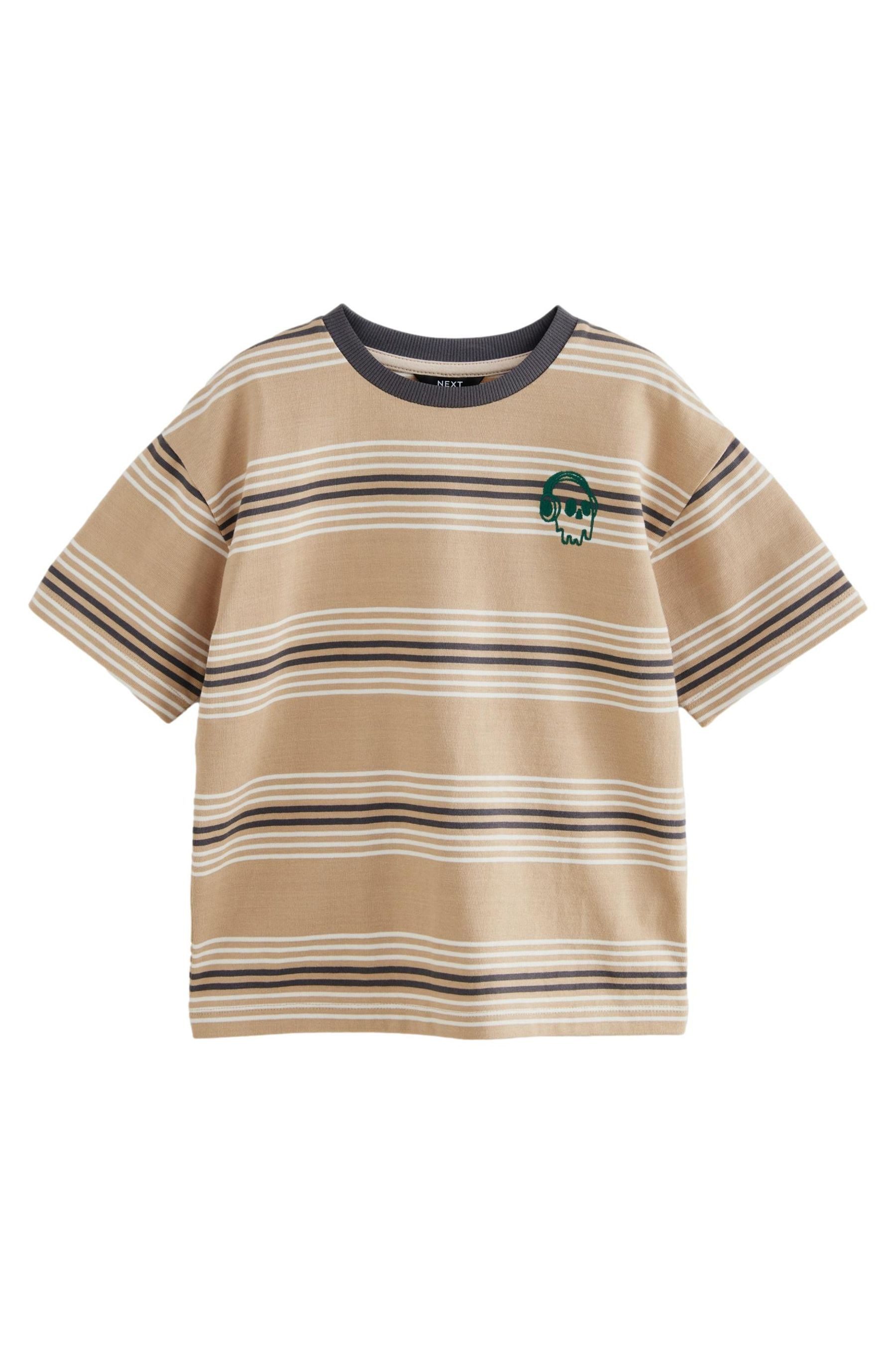 T-Shirt Gestreiftes schweres T-Shirt im Relaxed Fit