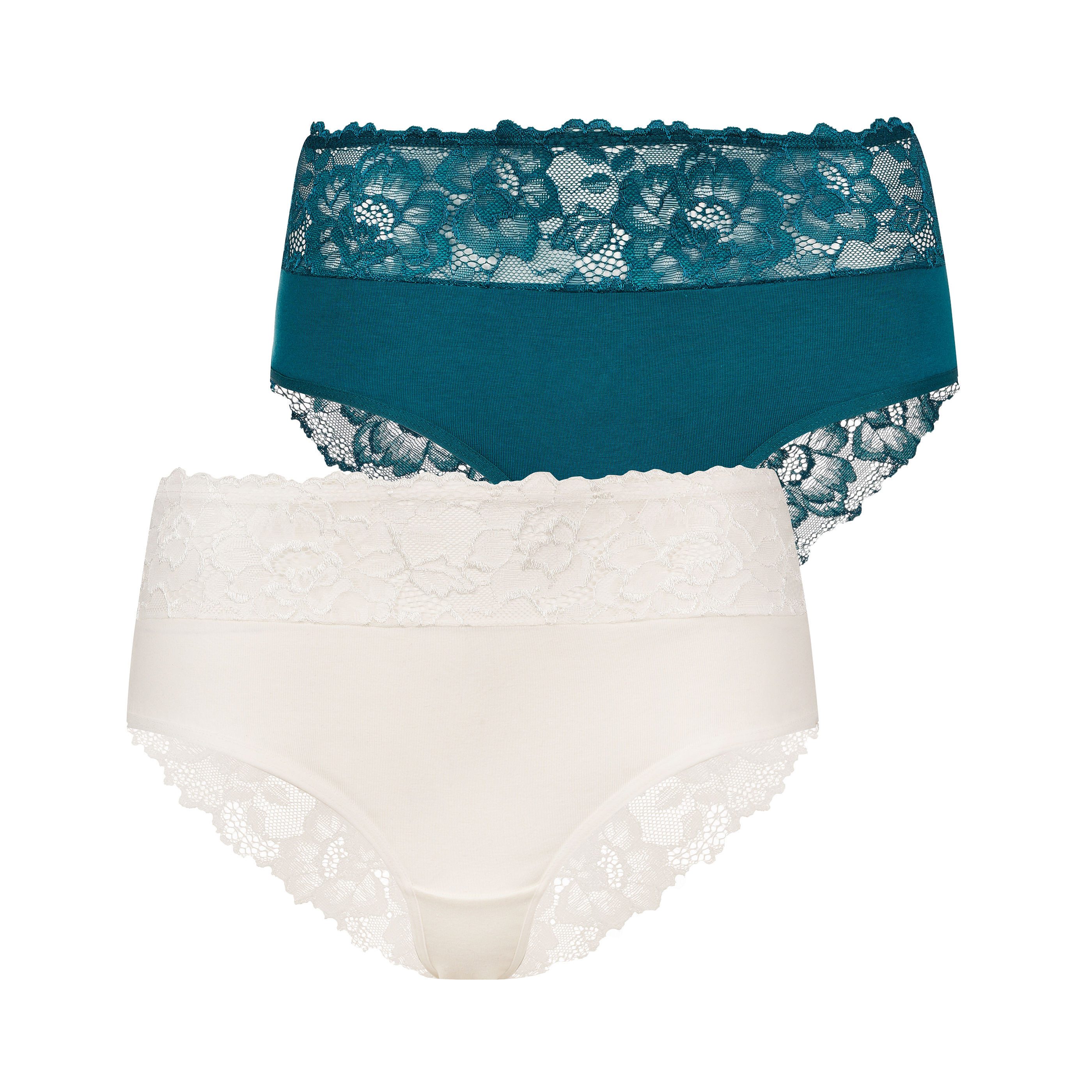 Evoni Hipster Damen Unterwäsche 2er Wäsche-Set Brazilian Slips Spitze