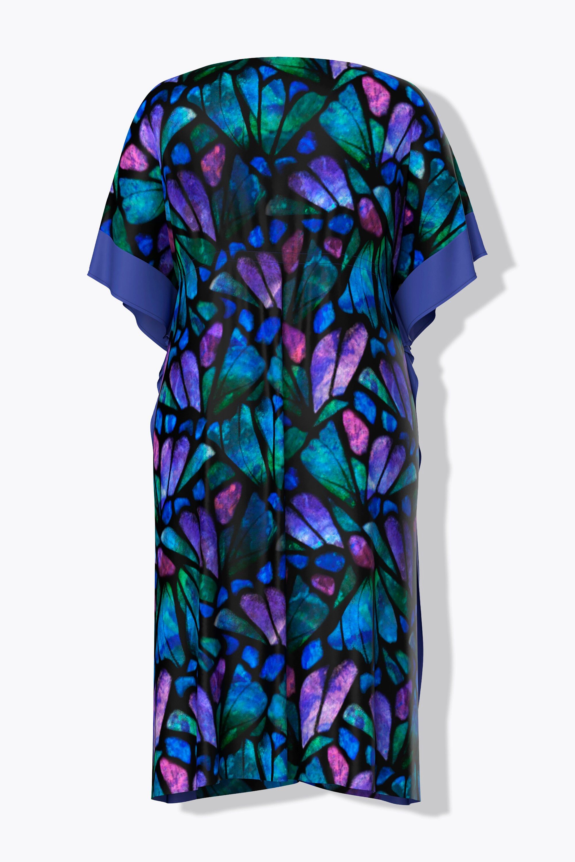 Ulla Popken Strandkleid Midikleid Schmetterlinge V-Ausschnitt Halbarm – Bild 4 von 5