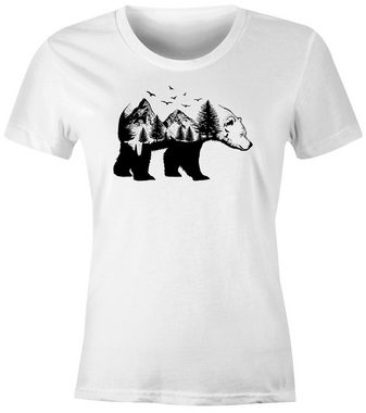 Neverless Print-Shirt Damen T-Shirt Bär Kunst Grafik Printshirt Tiermotiv Adventure Fashion Streetstyle Slim Fit Neverless® mit Print