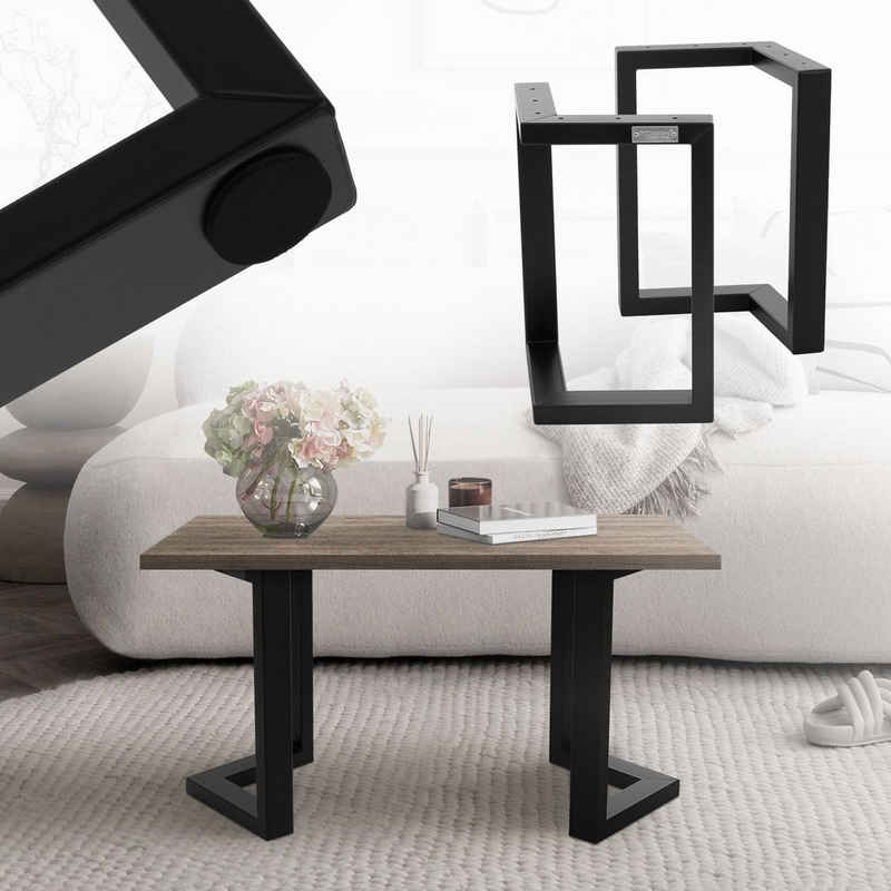 ML-DESIGN Tischbein 2er Set Tischgestell aus Metall Industrial-Design für DIY Projekte, 2x Tischkufen ARROW 38x43 cm V-Form Schwarz Metall Möbelfüße
