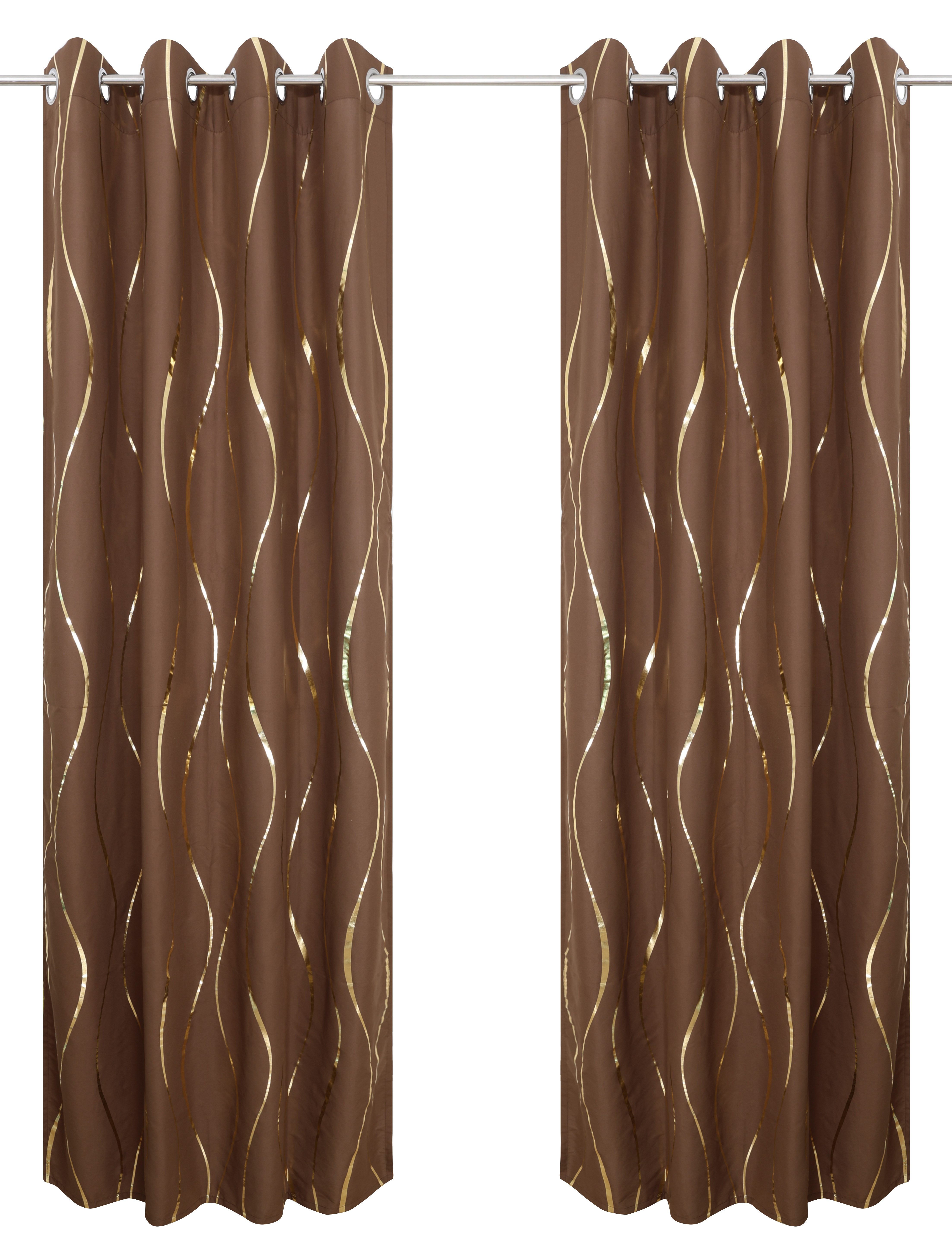 OTTO home Gardine Quinnton (2 St), Ösen, blickdicht, Polyester, Blickdicht, 2er-Set, Ösen- Aufhängung, Metallic-Akzente