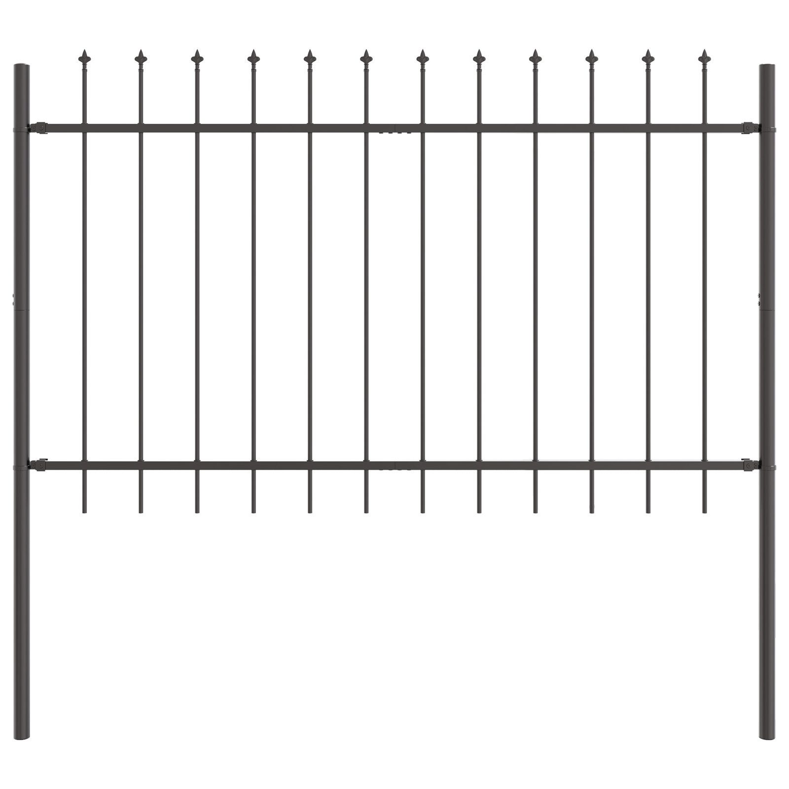 vidaXL Gartenzaun Gartenzaun mit Speerspitzen Grau günstig online kaufen
