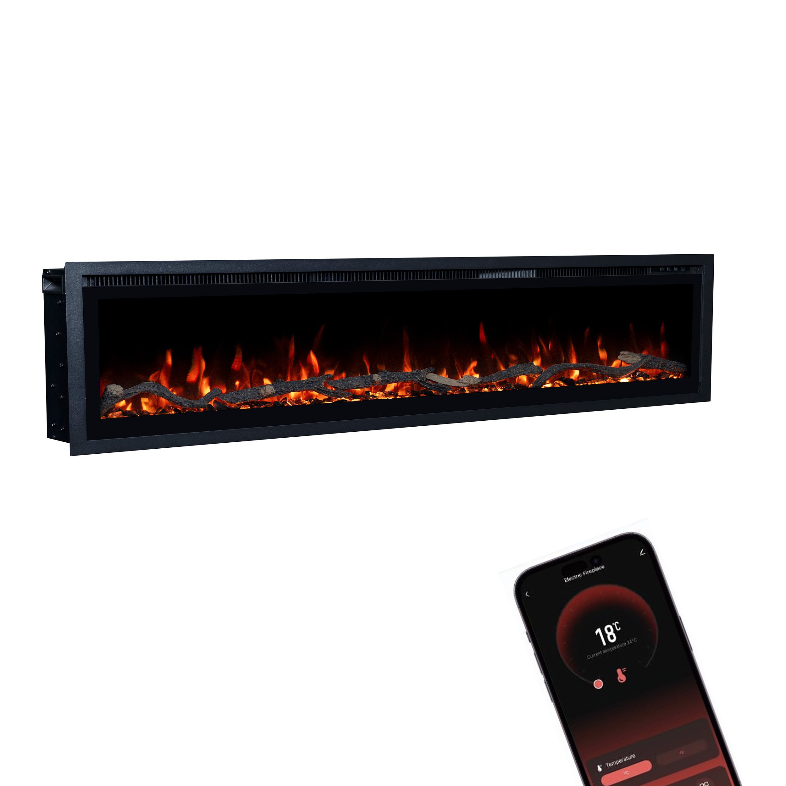 GLOW FIRE Elektrokamin GF Core Wandkamin mit 3D Feuer und Heizung (Thermost günstig online kaufen