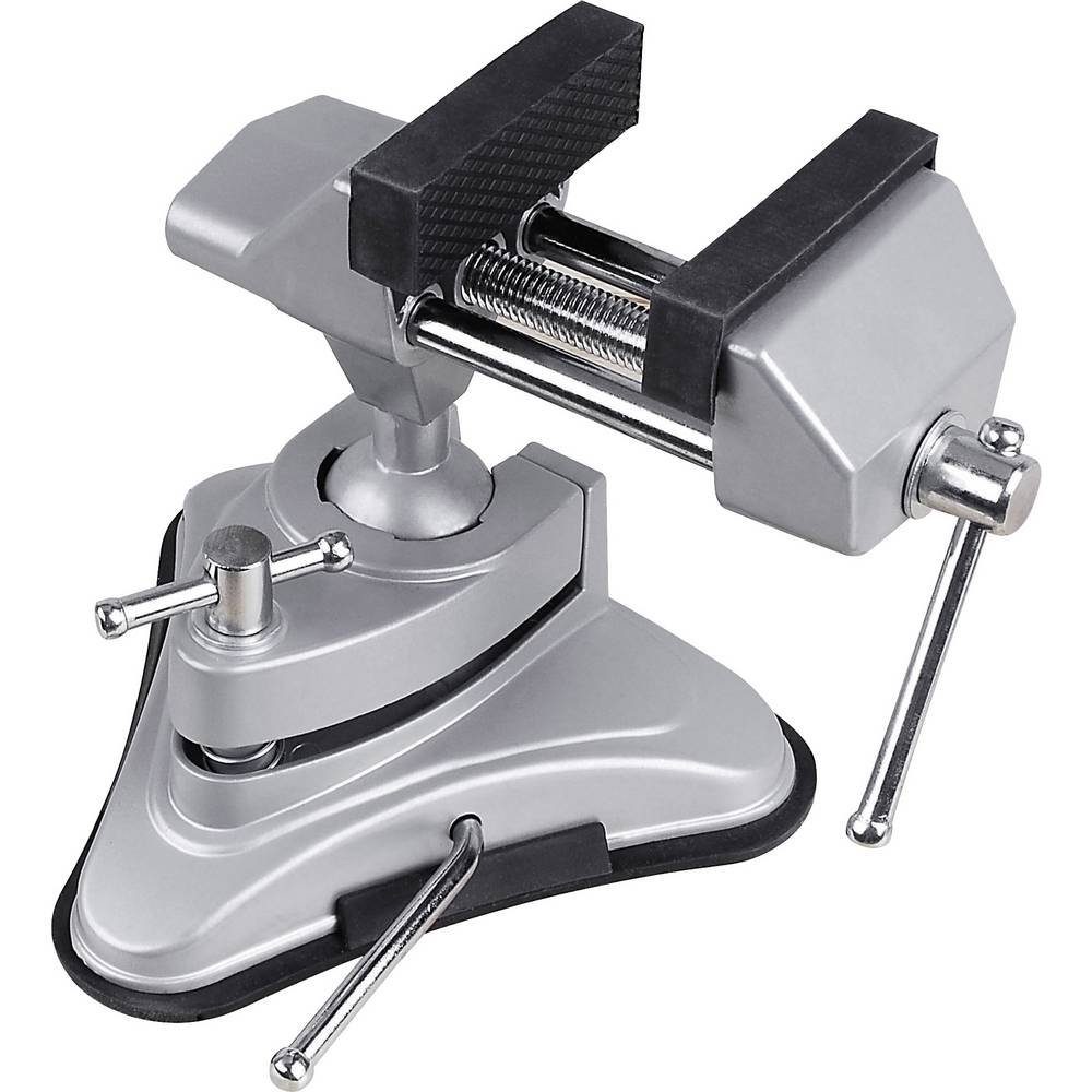 Basetech Schraubstock Feinmechaniker Schraubstock mit Vakkuum Standfuß 1553063