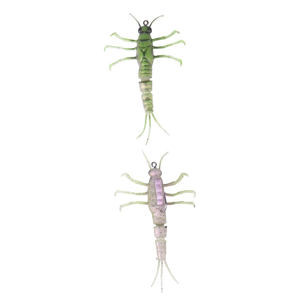 Kunstköder 3D TPE Mayfly Nymph Creature Bait Gummi Köder Forelle Barsch Fliege