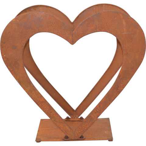 HOFMANN LIVING AND MORE Regal Herzilein, Weihnachtsdeko aussen, für Holz, aus Eisen mit rostiger Oberfläche