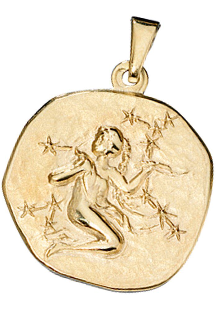 Höhe Sternzeichenanhänger 1,1 333 19,3 JOBO mm, Sternzeichen ca. Tiefe Jungfrau, Breite ca. Gold, ca. 22,3 mm, mm