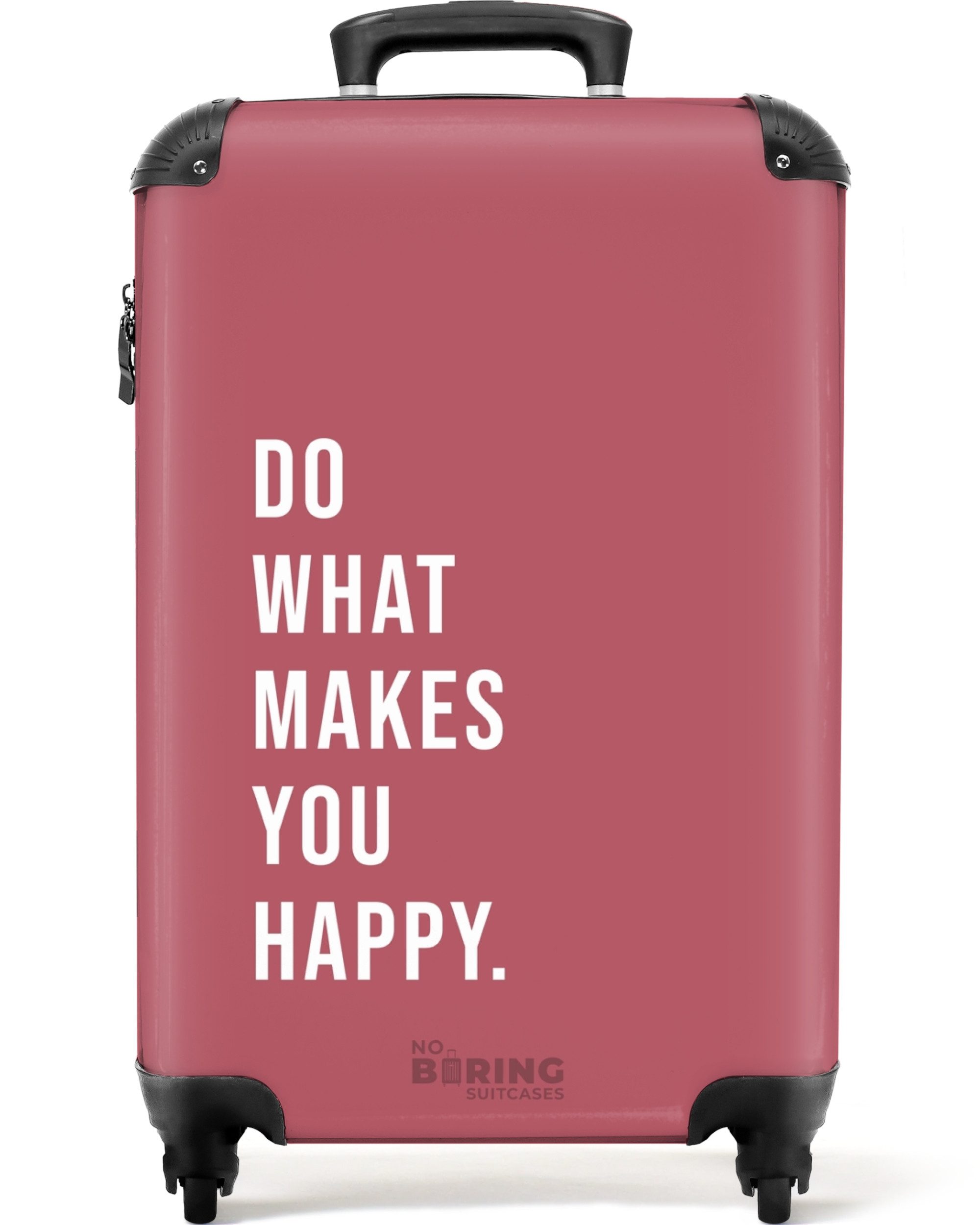 NoBoringSuitcases.com© Hartschalen-Trolley Rosa mit Zitat "Tu, günstig online kaufen