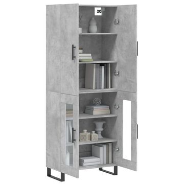 vidaXL Anrichte Highboard Betongrau 69,5x34x180 cm Holzwerkstoff Glas Vitrine