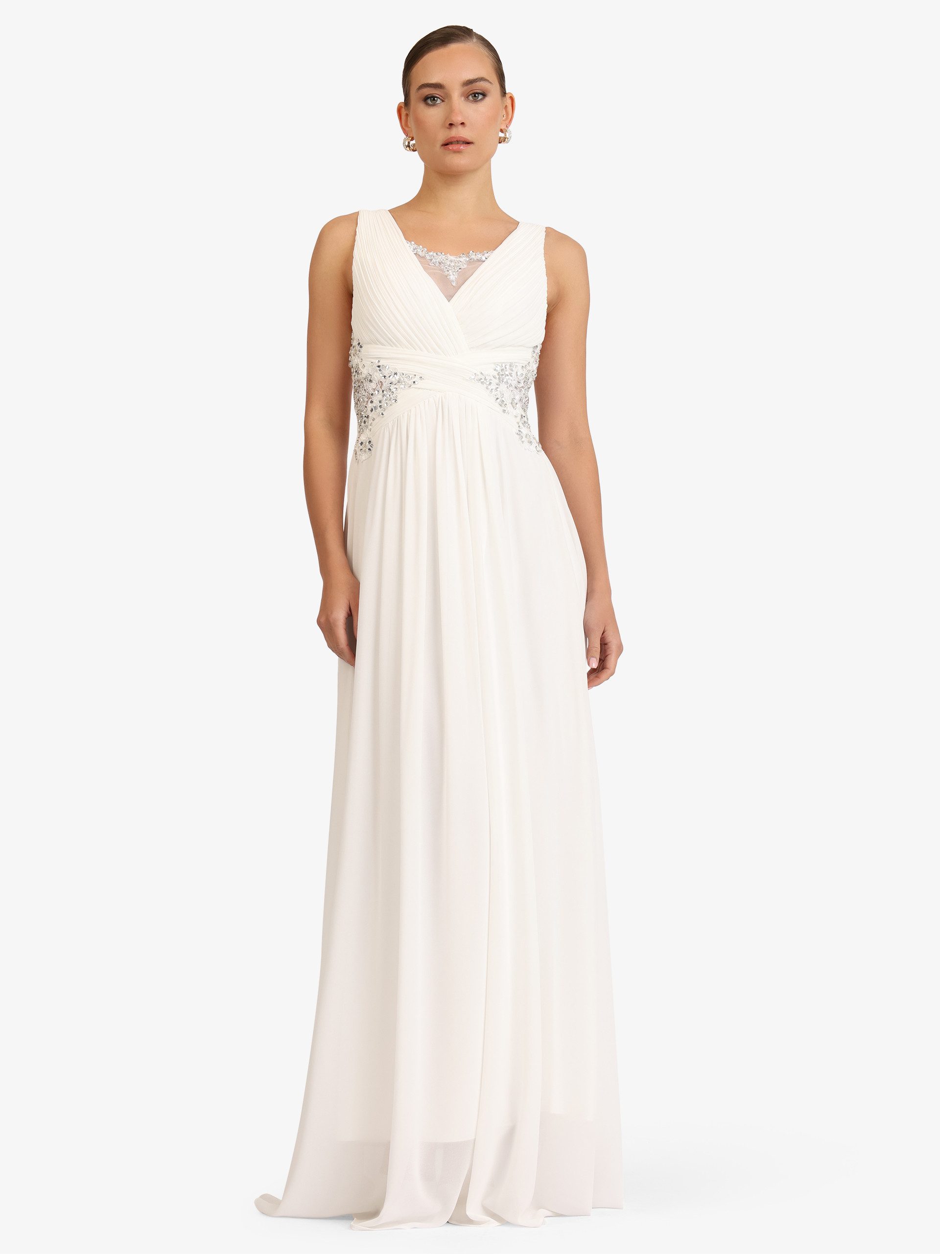 Kraimod Abendkleid mit Schmuckapplikation und V-Ausschnitt