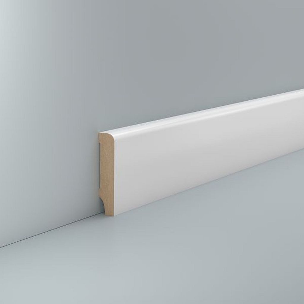 Südbrock Sockelleiste Sockelleiste weiß MDF 13 x 58 mm Foliert RAL 9016 Fußleiste, L: 250 cm, H: 5.8 cm, 1-St.
